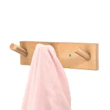 Porte manteau mural planche bois, vue 2