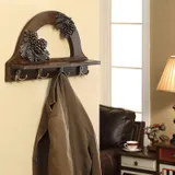 Porte manteau bois ancien, vue 2