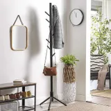 Porte Manteau Sur Pied Noir en Bois, vue 2