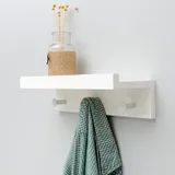 Étagère porte manteau bois blanc, vue 2
