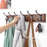 Porte manteau mural en bois vintage, vue 2
