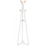 Porte manteau bois blanc sur pied, vue 1