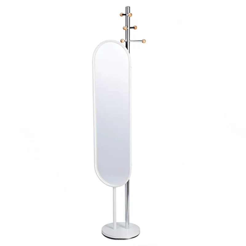 Miroir sur pied avec porte manteau