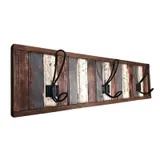 Porte  manteau mural retro en bois, vue 1