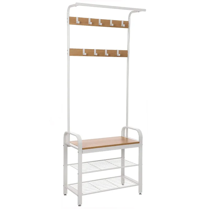 Porte Manteau Vestiaire Blanc Et Bois