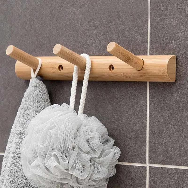 Porte manteau mural bambou