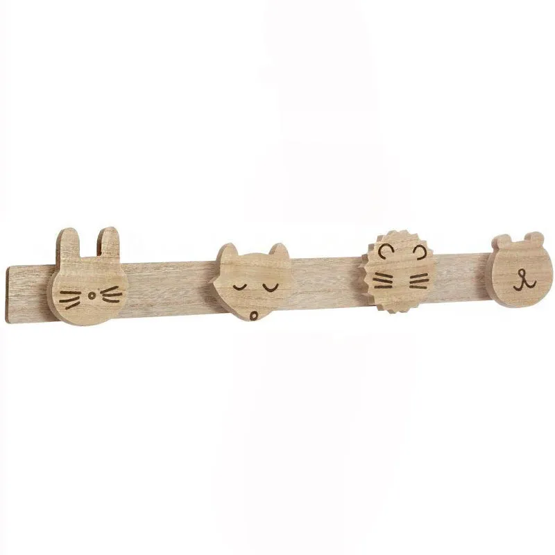 Porte manteau mural en bois forme animaux