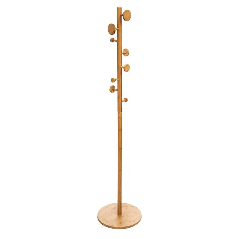 Porte manteau sur pied en bois de bambou