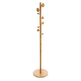 Porte manteau sur pied en bois de bambou, vue 1