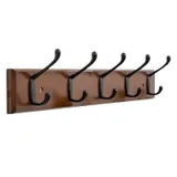 Porte manteau mural en bois vintage, vue 1