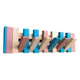 Porte manteau bois colore mural, vue 1